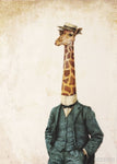 modern retro abstract animal wall art elephant giraffe 