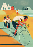 Affiche vintage dessin cycliste