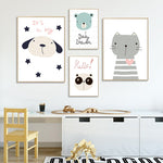 tableau dessin chat gris avec coeur