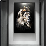 tableau moderne lion et couronne
