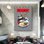 Japanese Ramen Sushi Cute Animals Asian Food Posters Canvas 