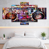 tableau multicolore d’une enceinte