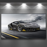 tableau super car en noir et blanc