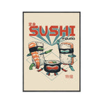 tableau sushi écriture rouge