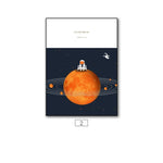 3 tableaux fusée et lune orange