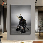 Affiche chevalier japonais à genou