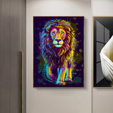 tableau lion 1 pièce lion coloré