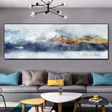 tableau peinture montagne jaune