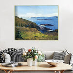 tableau peinture montagne et océan