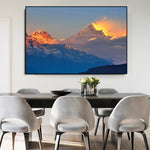 tableau photo montagne et nuages