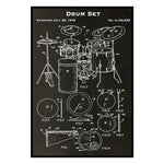 Guitar Piano Musical Instrument Decoration Mural Retro 