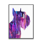tableau abstrait chien violet