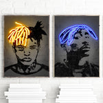tableau Travis Scott cheveux bleus