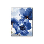 tableau peinture d’une fleur bleue