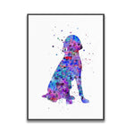 tableau abstrait chien violet