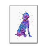 tableau abstrait chien violet