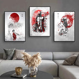 Japanese Zen ink painting art posters and canvas paintings 