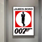 Cadre james bond fond blanc