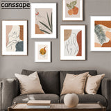 tableau abstrait pot de plante