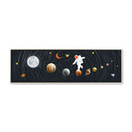 tableau système solaire et astronaute