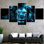 Tableau lion magique aux yeux rouges