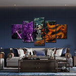 tableau dragon violet et orange
