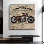 Tableau vintage moto biker