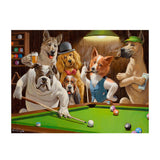 poster chien 1 pièce Partie de billiard