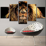 tableau lion visage mystique