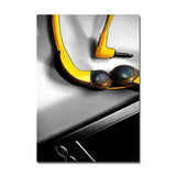 tableau vintage enceinte noire et jaune