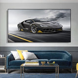 tableau super car en noir et blanc