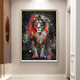 tableau lion 1 pièce Style pop art 