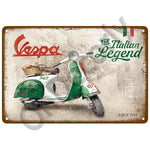 Vespa GTS Motorcycle Pub Bar Decoration Tin Sign Shabby Chic