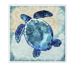 Cadre abstrait tortue bleu marine