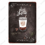 Coffee Menu For Cafe Bar Pub Wall Decor Metal Sign Vintage 