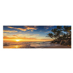 tableau beach coucher de soleil orange