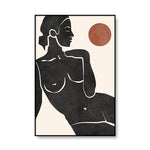 tableau fond noir femme abstraite