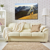 tableau peinture à l’huile montagne et plaine
