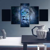 tableau visage du lion bleu