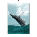 tableau baleine grise qui saute