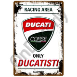 Ducati Plaque Metal Vintage Tin Sign Motorcycle Shabby Chic 