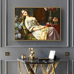 Affiche peinture classique robe blanche