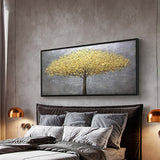tableau peinture arbre en or