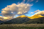 tableau photo montagne et nuages