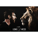 tableau de Foot lion et Messi