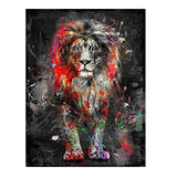 tableau pop art d’un lion