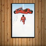Affiche moto et homme rouge