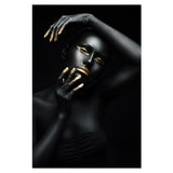 tableau fond noir femme africaine