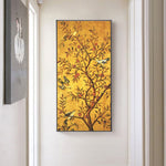 tableau arbre africain fond jaune