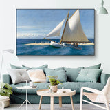 tableau bateau à voiles blanc